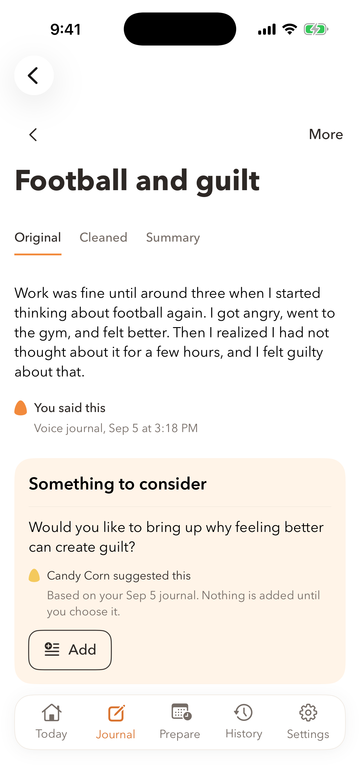 iOS Journal detail