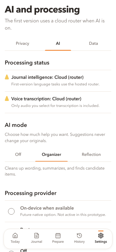 Prototype Settings ai
